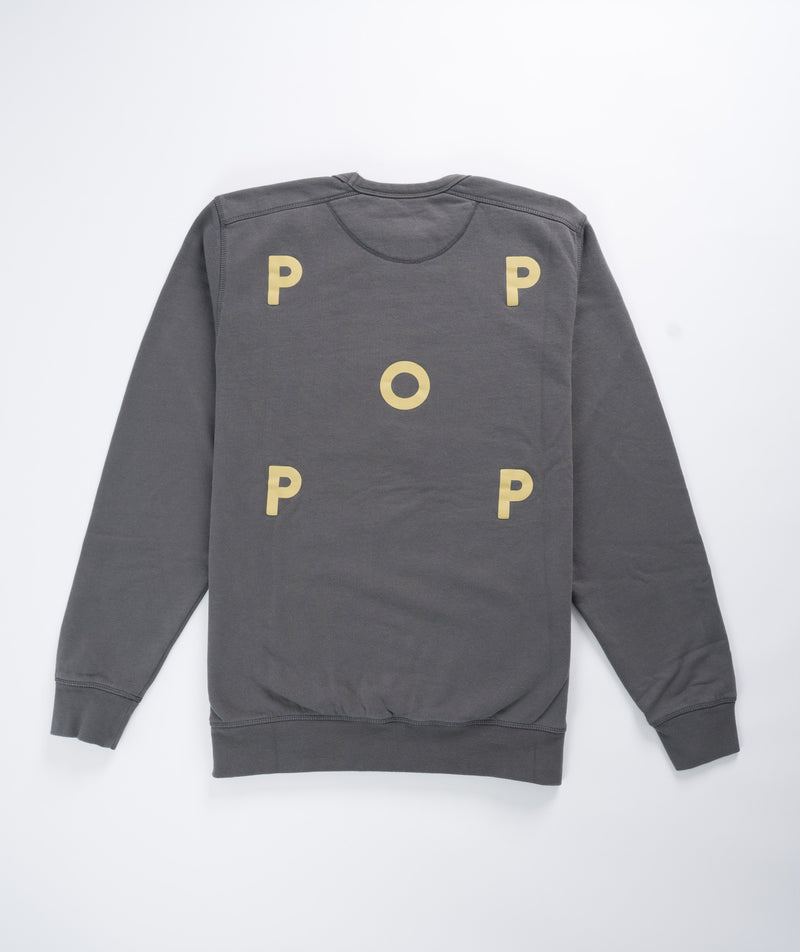 POP Trading Company Logo Crewneck Sweat - Charcoal