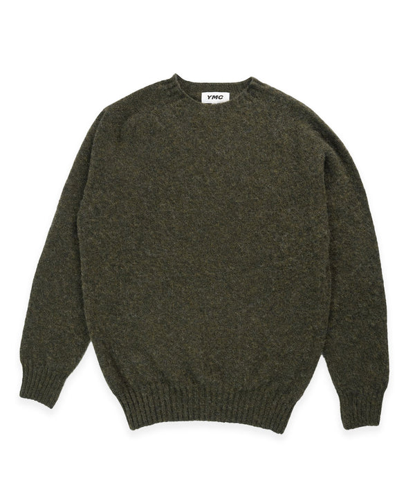 YMC Suedehead Crew Neck Knit - Dark Green