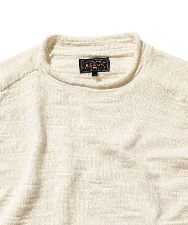 Beams Plus Roll Neck 5G - White