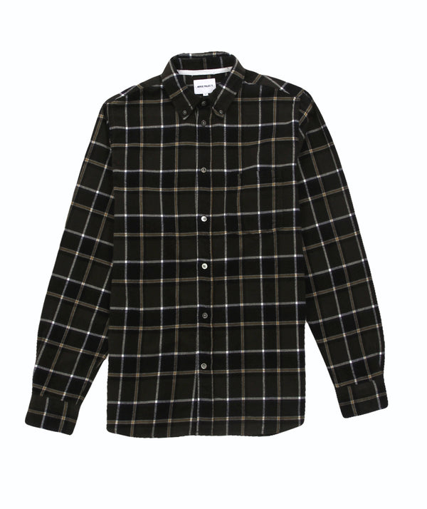 Norse Projects - Anton Brushed Flannel Check Shirt - Beech Green