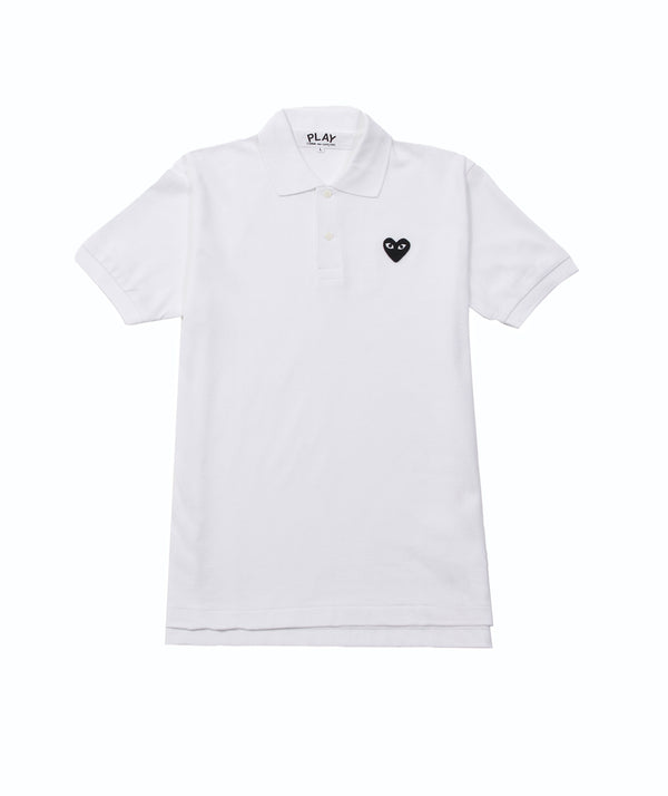 CDG Play - Black Heart Polo - White