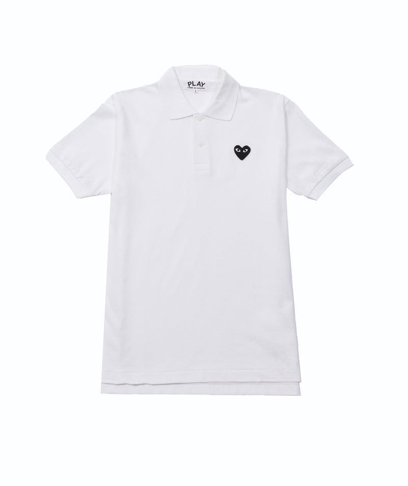 CDG Play - Black Heart Polo - White