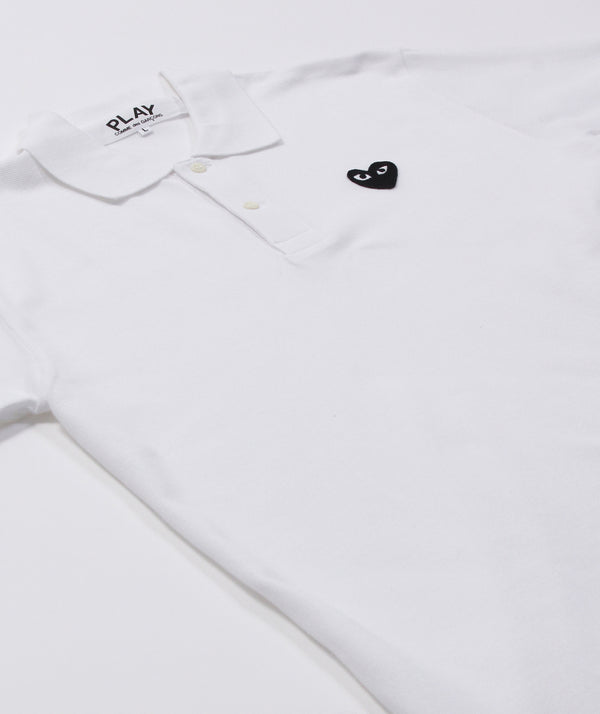 CDG Play - Black Heart Polo - White