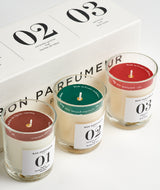 Bon Parfumeur: Mini Candle Set "01, 02, 03"