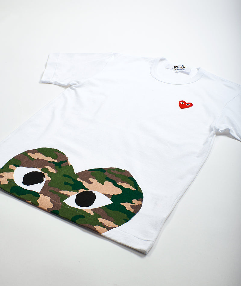 CDG: Camo Heart T-Shirt "White"