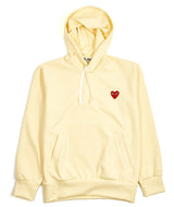 CDG Play: Heart Hooded Sweat "Ivory"