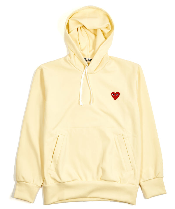 CDG Play: Heart Hooded Sweat "Ivory"