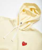 CDG Play: Heart Hooded Sweat "Ivory"