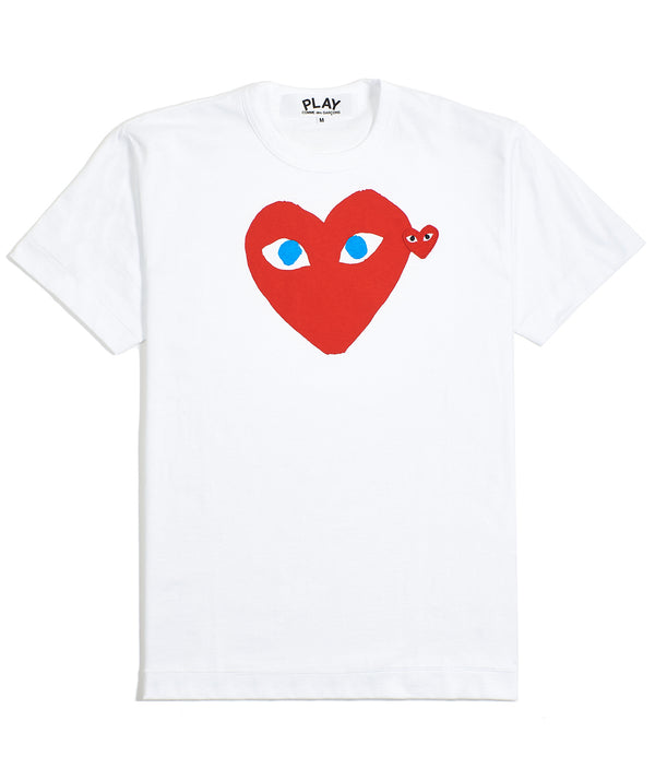 CDG Play: Blue eyed heart T-Shirt "White"