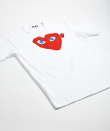 CDG Play: Blue eyed heart T-Shirt "White"