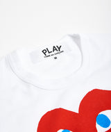 CDG Play: Blue eyed heart T-Shirt "White"