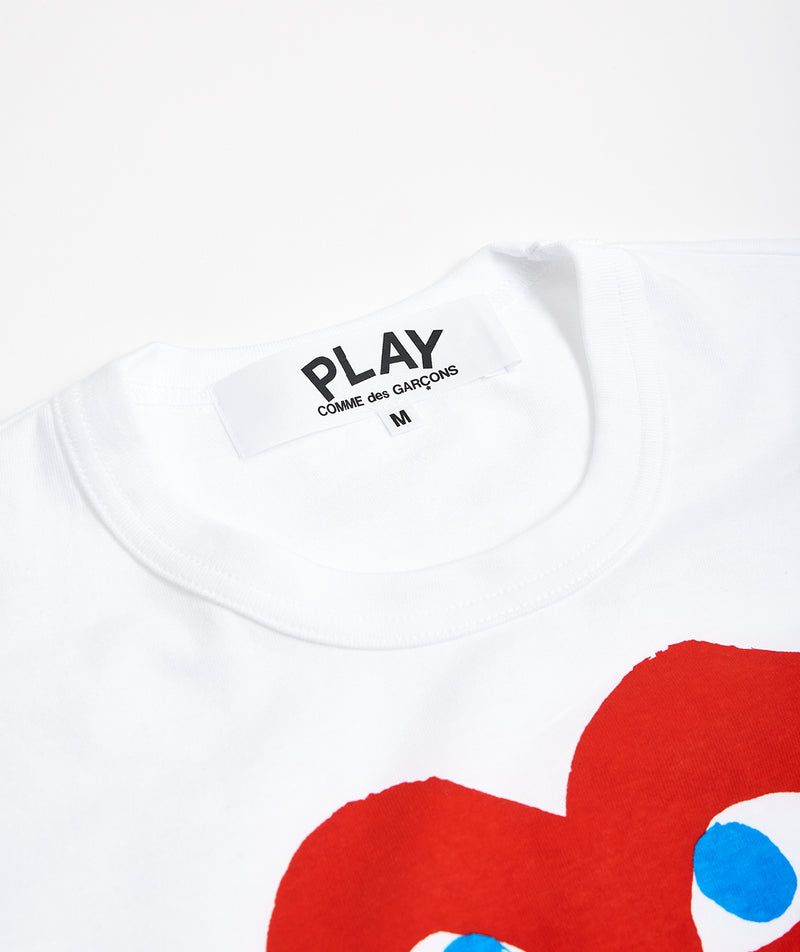 CDG Play: Blue eyed heart T-Shirt "White"