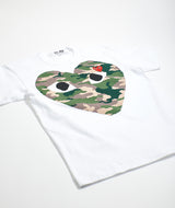CDG Play: Camo chest heart "White"
