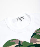 CDG Play: Camo chest heart "White"