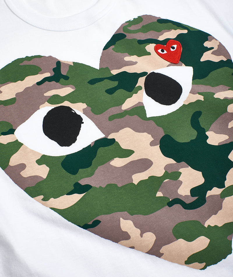 CDG Play: Camo chest heart "White"