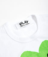 CDG Play: Green heart T-Shirt "White"