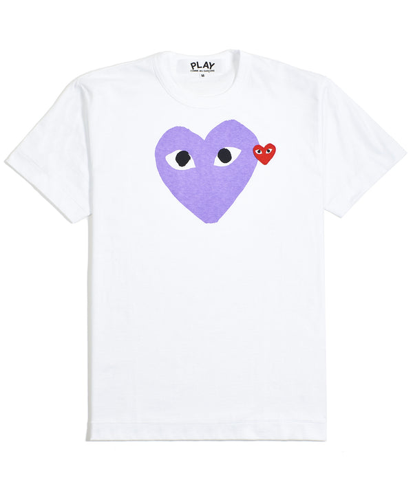 CDG Play: Lilac heart T-Shirt "White"