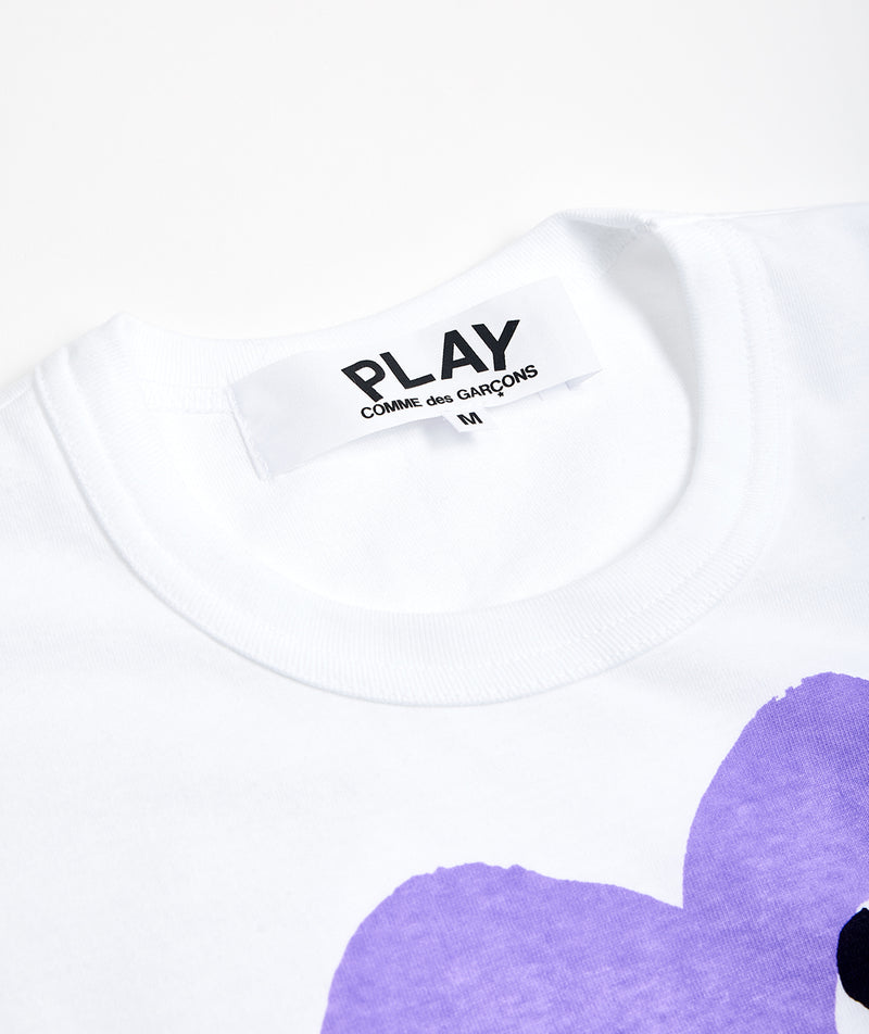 CDG Play: Lilac heart T-Shirt "White"