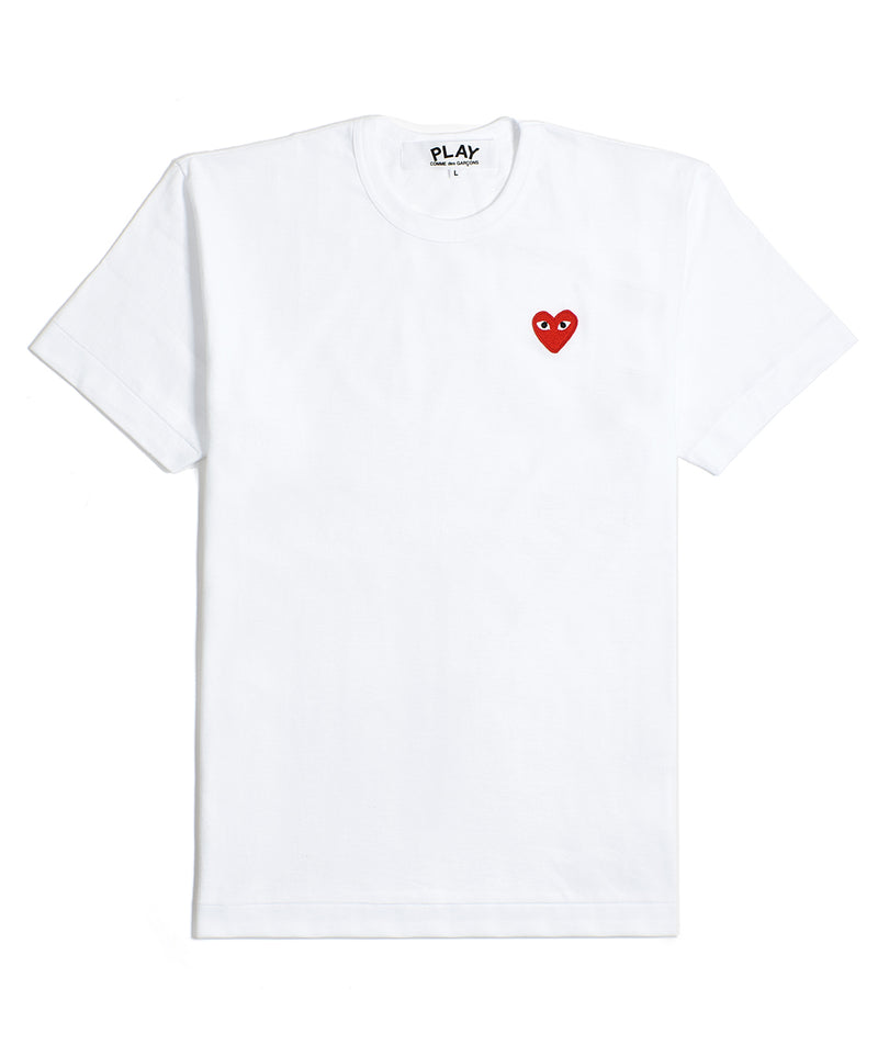 CDG Play Short Sleeve T Shirt White