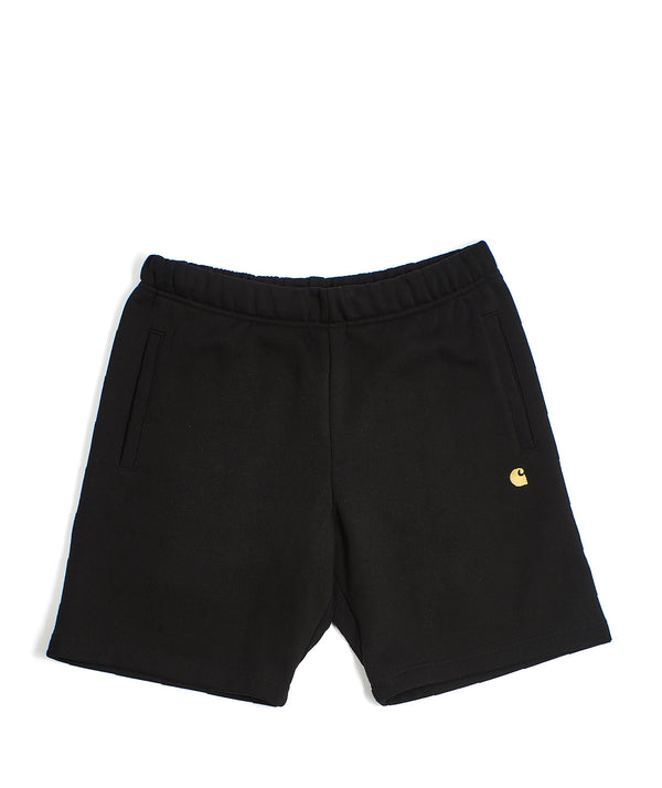 CARHARTT: Chase Sweat Short Cotton/Polyester Sweat, 13 oz "Black / Gold"