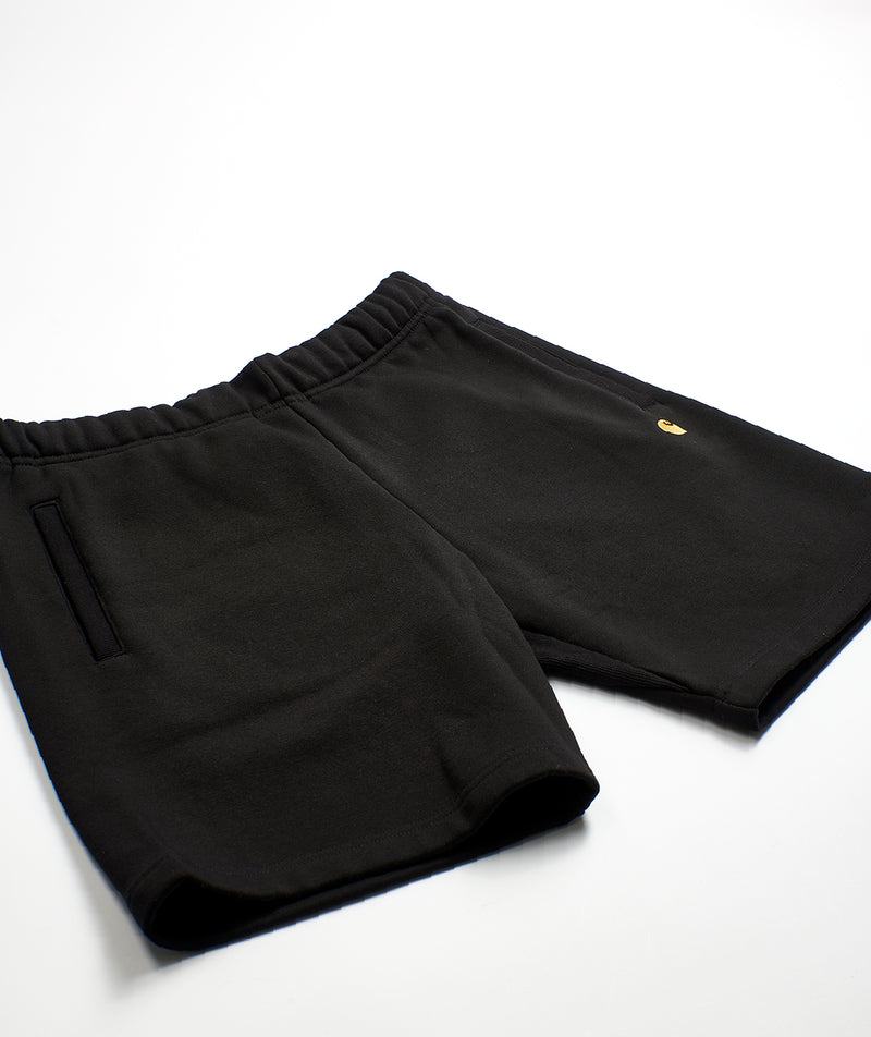 CARHARTT: Chase Sweat Short Cotton/Polyester Sweat, 13 oz "Black / Gold"