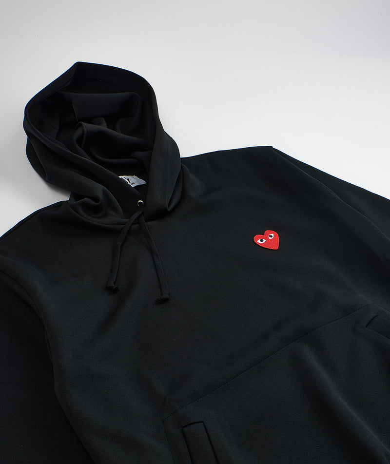 CDG Play: Heart Hooded Sweat "Black"