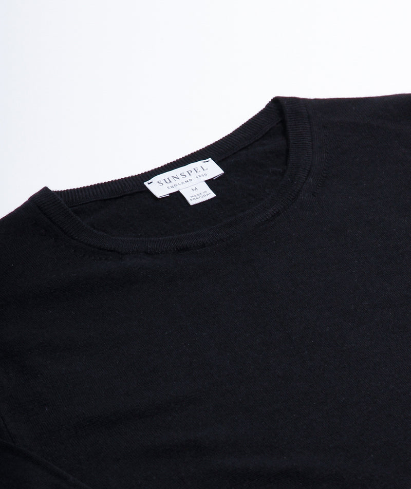 Sunspel - Crew Neck Jumper - Black