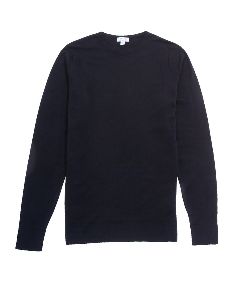 Sunspel - Crew Neck Jumper - Light Navy