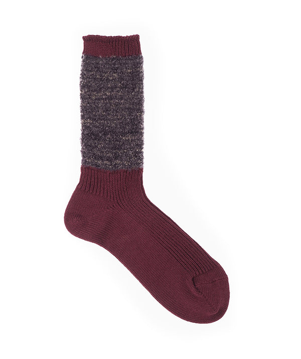 Decka - Mohair Boucle Socks - Burgundy