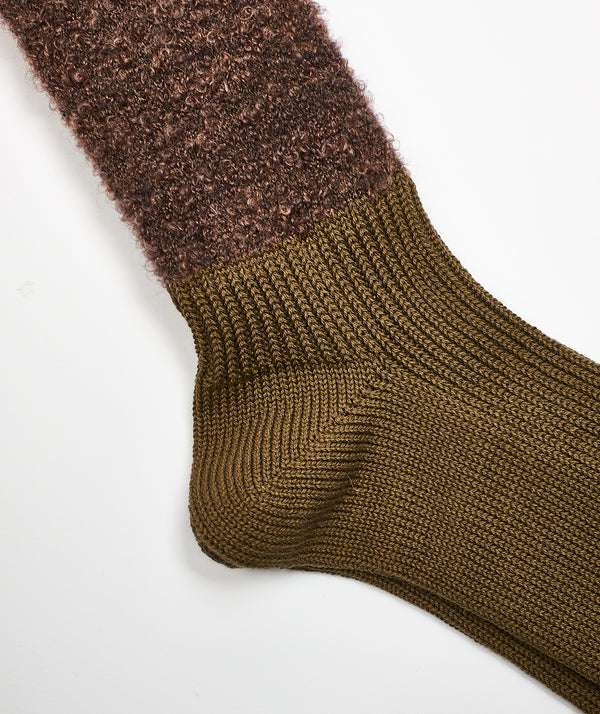 Decka: Mohair Boucle Socks "OLIVE"