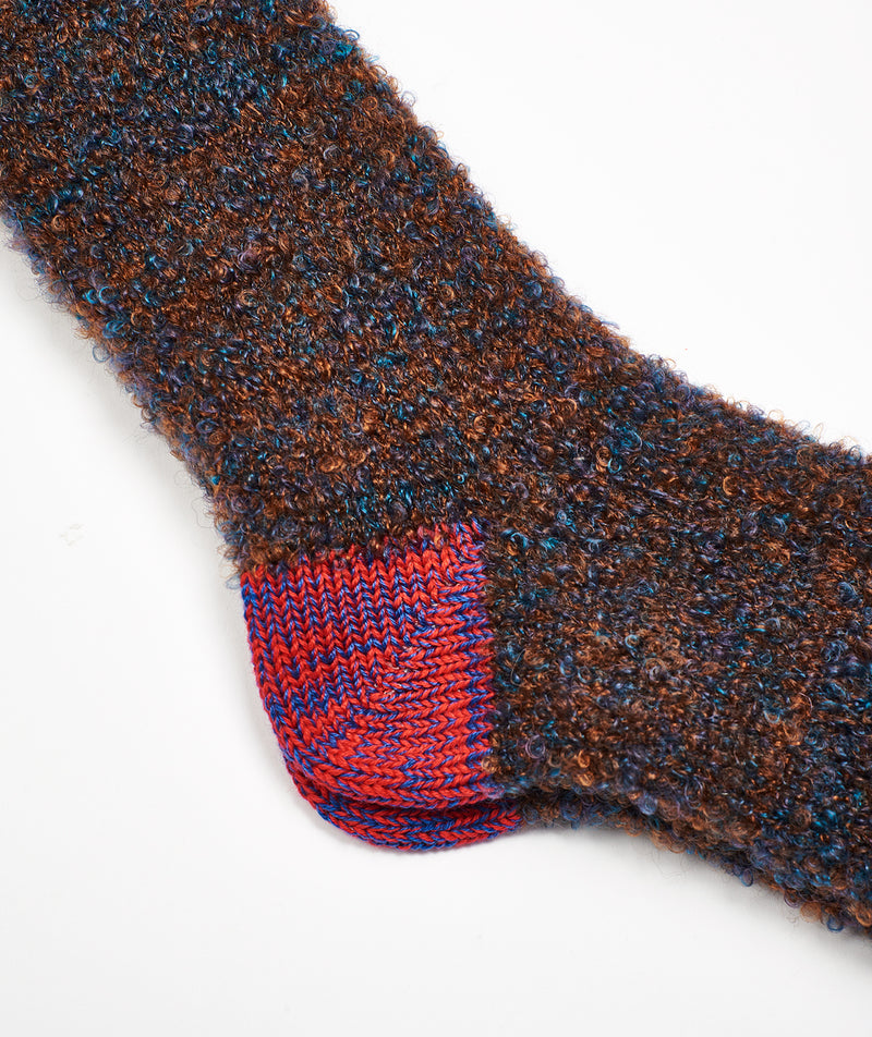 Decka: Mohair,Wool Socks / Mix Colour "BROWN"