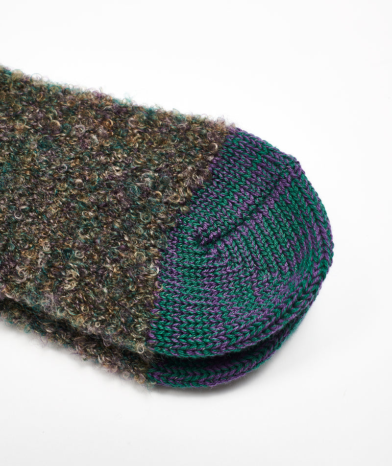 Decka: Mohair,Wool Socks / Mix Colour "GREEN"