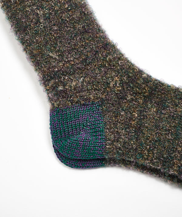 Decka: Mohair,Wool Socks / Mix Colour "GREEN"