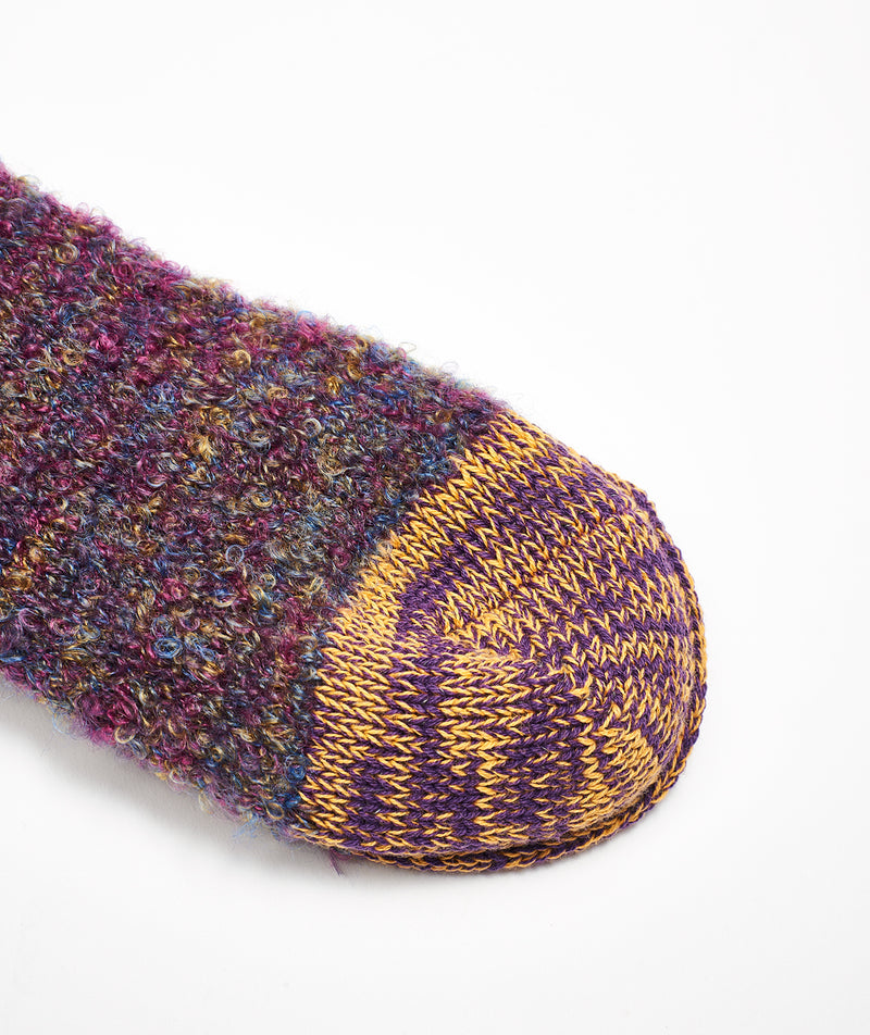 Decka: Mohair,Wool Socks / Mix Colour "PURPLE"