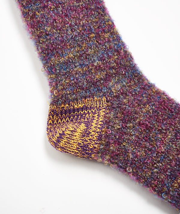 Decka: Mohair,Wool Socks / Mix Colour "PURPLE"