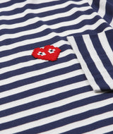 CDG Play - LS Stripe Invader Heart T-Shirt