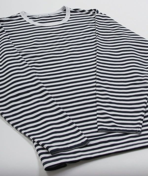 Nanamica - CoolMax St. Jersey L/S Tee - Navy x White