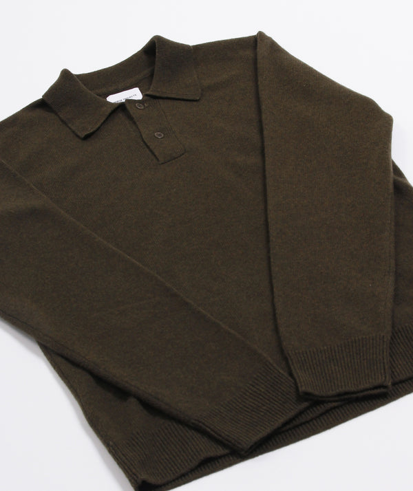 Norse Projects - Marco Lambswool polo - Dark Olive