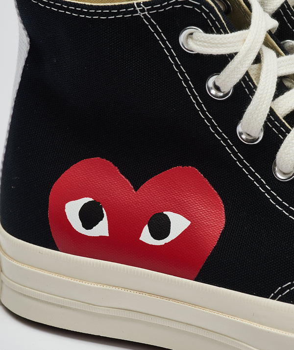 CDG Play X Converse: Chuck Taylor Big Heart 70s High "Black"