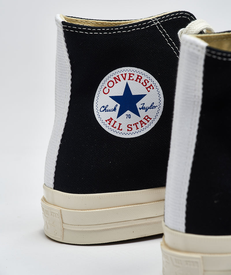 CDG Play X Converse: Chuck Taylor Big Heart 70s High "Black"