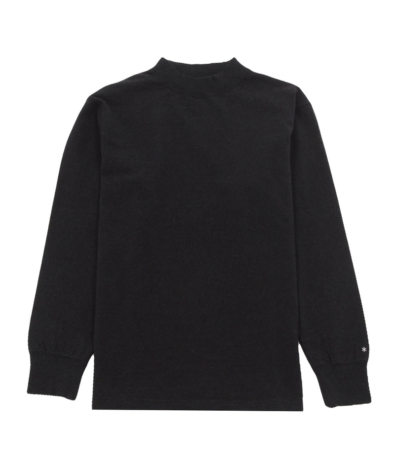 Snow Peak - Recycled Cotton Heavy Mock Neck L/S T-Shirt - Black