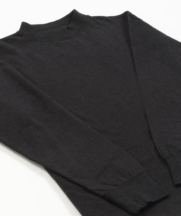 Snow Peak - Recycled Cotton Heavy Mock Neck L/S T-Shirt - Black