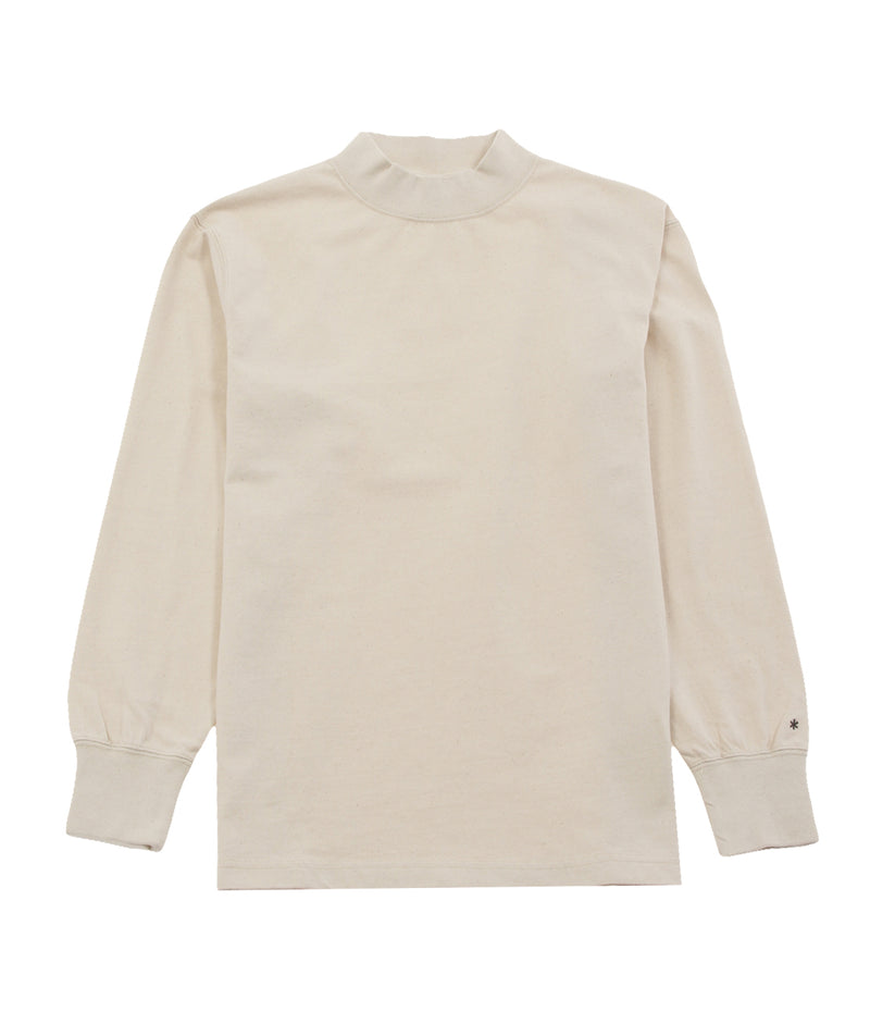 Snow Peak - Recycled Cotton Heavy Mock Neck L/S T-Shirt - Ecru