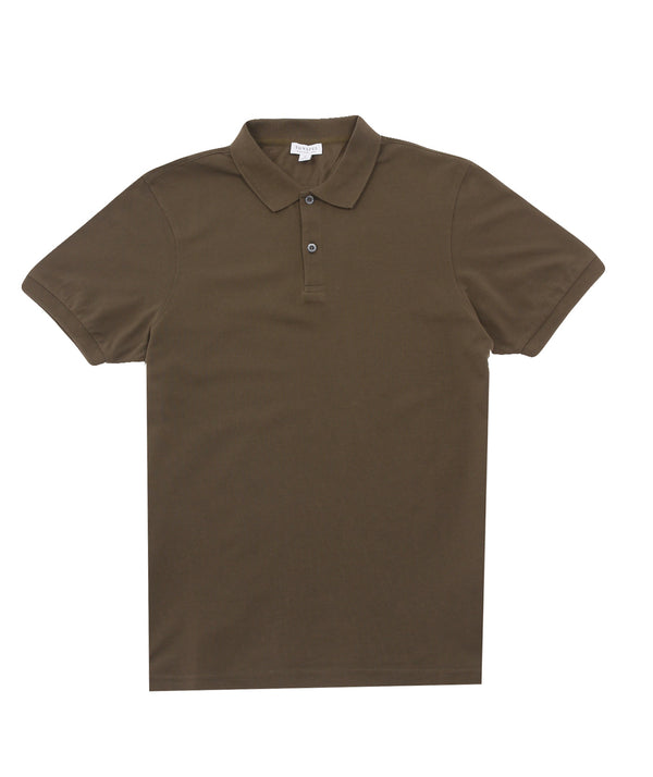 Sunspel - Pique Polo Shirt - Dark Moss