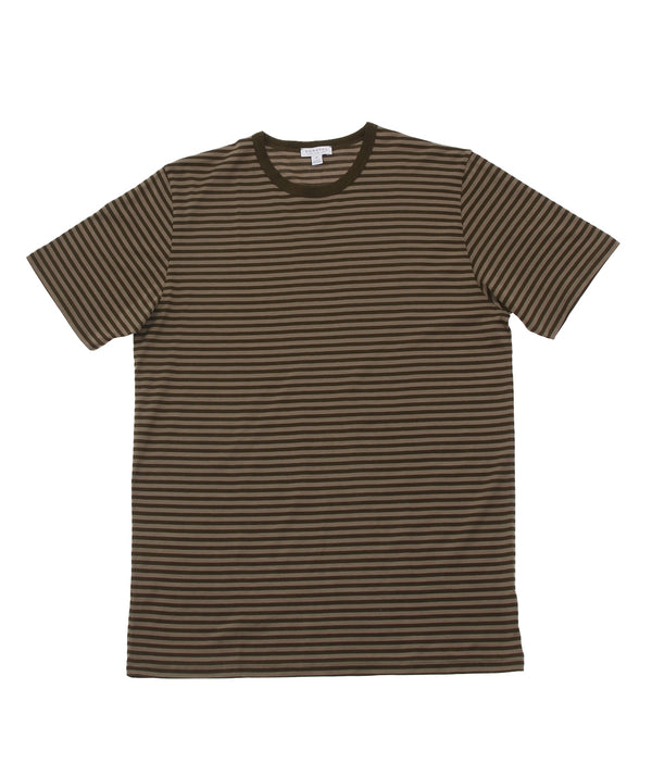 Sunspel - SS Crew Neck T-Shirt - Caper/Dark Moss