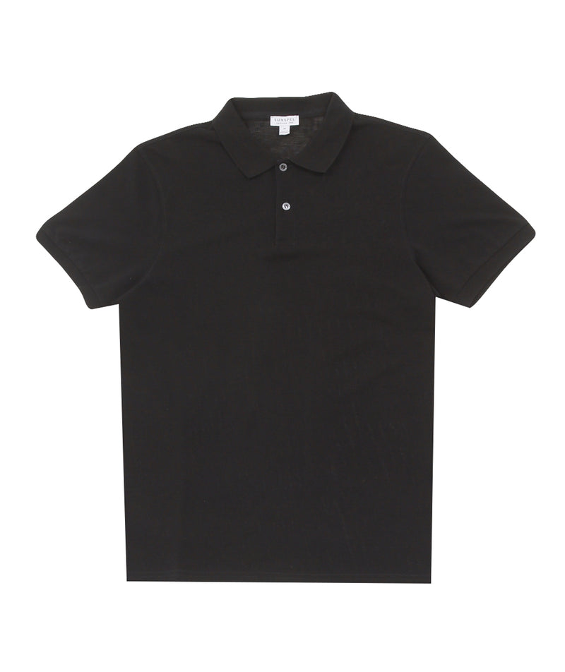 Sunspel - Pique polo shirt - Black