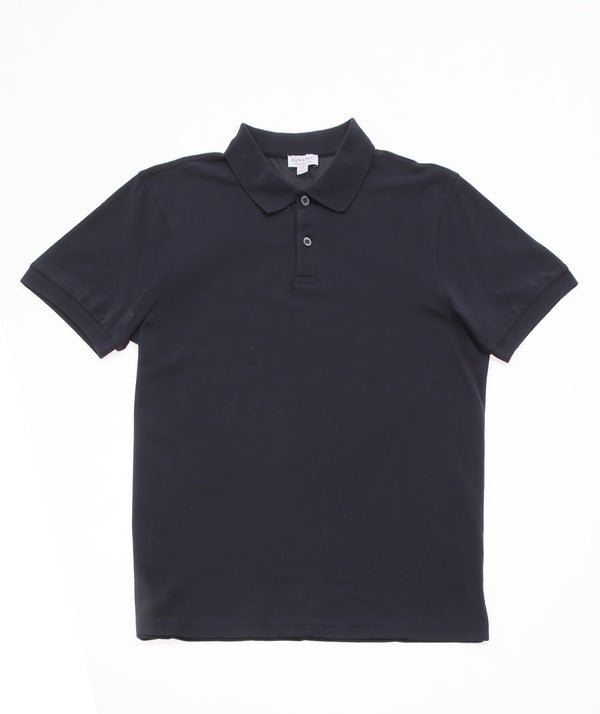 Sunspel - Pique Polo Shirt - Navy