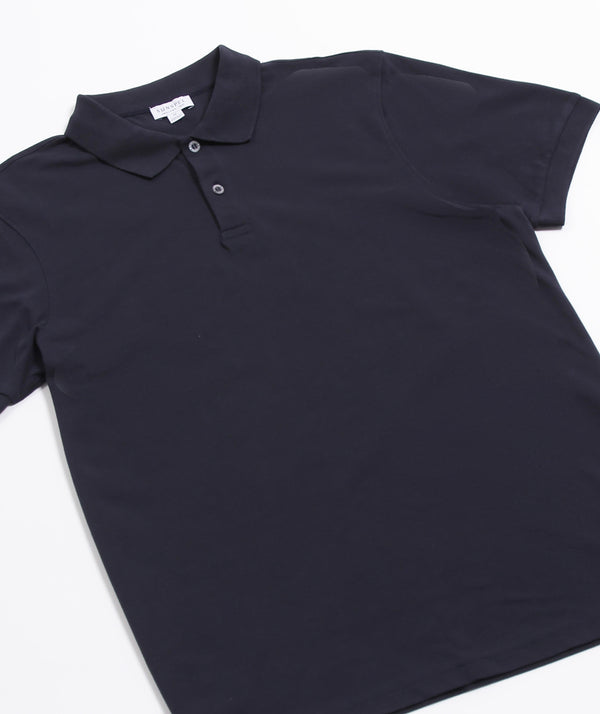 Sunspel - Pique Polo Shirt - Navy