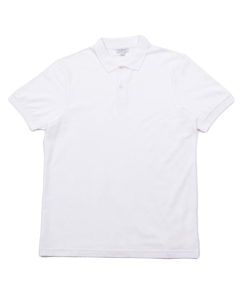 Sunspel - Pique Polo Shirt - White