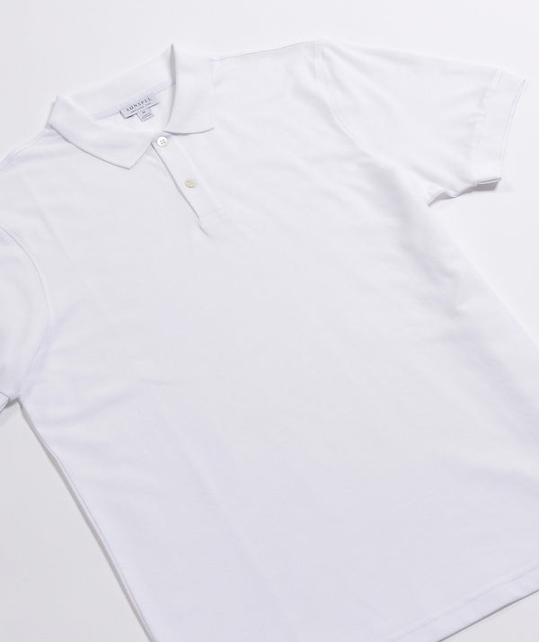 Sunspel - Pique Polo Shirt - White